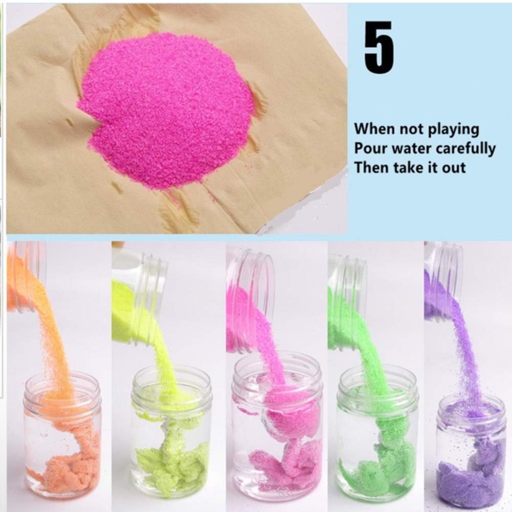 Magic Sand 5 Pack Water Repellent Play Sand for DIY Science Sensory Fun Green - Picture 5 of 10